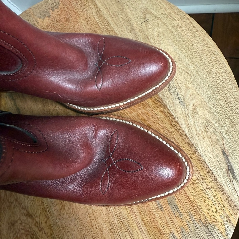 Frye Vintage Mid Calf Cognac Heeled Cowgirl Boots sz: 5B - Picture 11 of 11